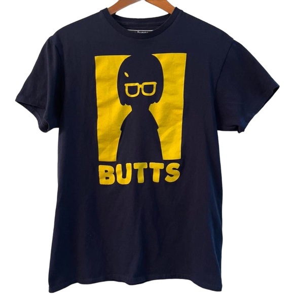 BOB’S BURGERS Unisex Tina Belcher Loves Butts Silhouette T-Shirt size Medium - Picture 1 of 4